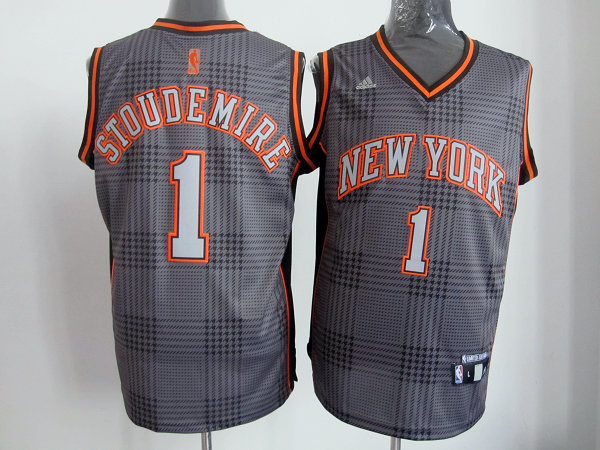  NBA New York Knicks 1 Amar'e Stoudemire Black Square Swingman Jersey